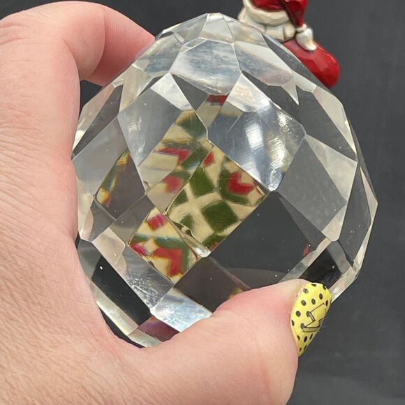 Multi-Faceted Clear Glass Lead Crystal Sphere Teardrop Prism Paperweight - Picture 7 of 9
